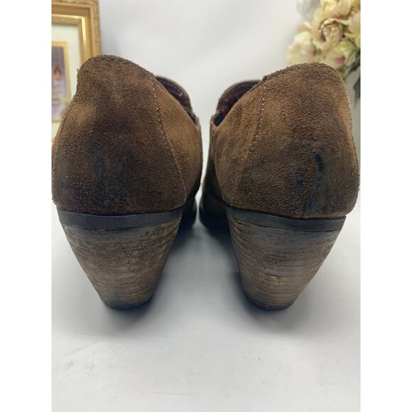 Born Fredrika Brown Suede Ankle Booties 2.5" Block Heel Women's 8 - Picture 3 of 8